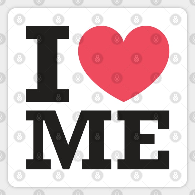 Black | I Love Me Magnet by MaknArt